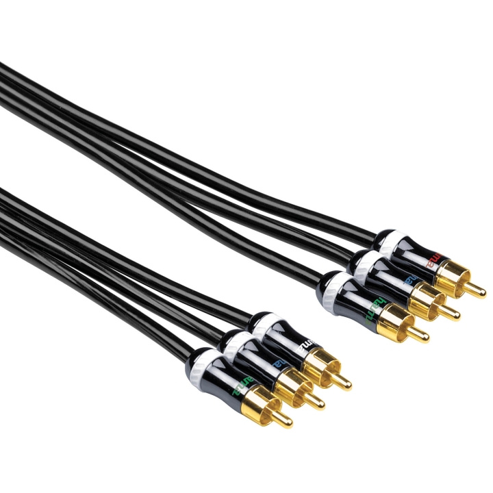 HAMA Kabel 3xRCA-3xRCA Guld Svart 1.5m i gruppen Elektronikk / Kabler og adaptere / RCA / Kabler hos TP E-commerce Nordic AB (C18486)