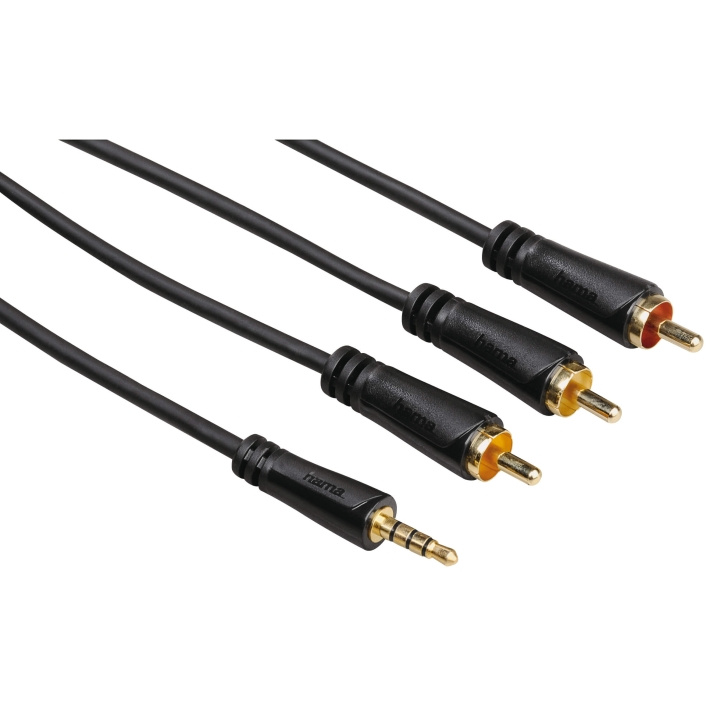 Hama Kabel 4pin 3,5mm-3xRCA Guld Svart 1.5m i gruppen Elektronikk / Kabler og adaptere / RCA / Kabler hos TP E-commerce Nordic AB (C18500)