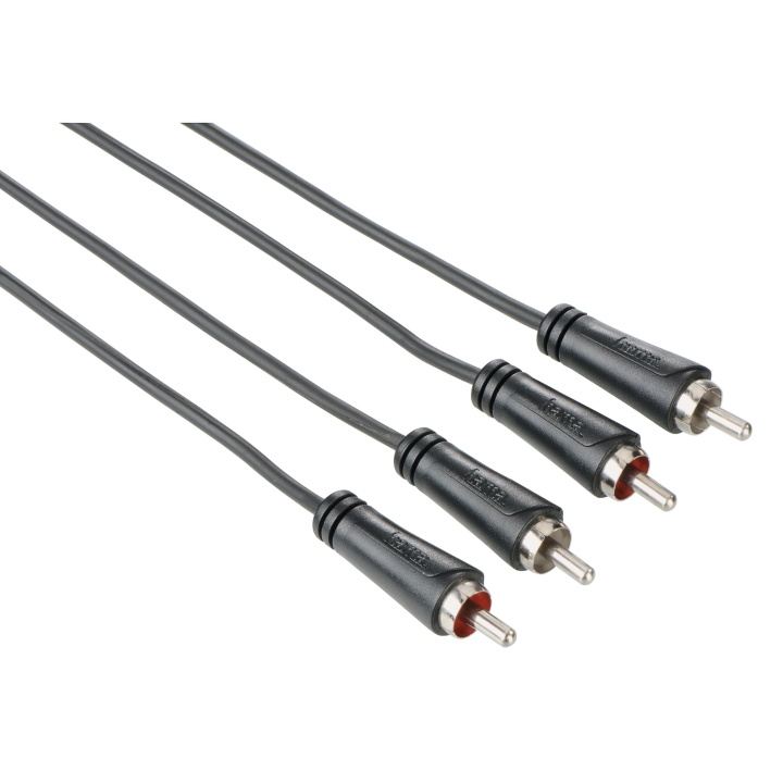 HAMA audiokabel 2xRCA-2xRCA Svart 1.5m i gruppen Elektronikk / Kabler og adaptere / RCA / Kabler hos TP E-commerce Nordic AB (C18504)