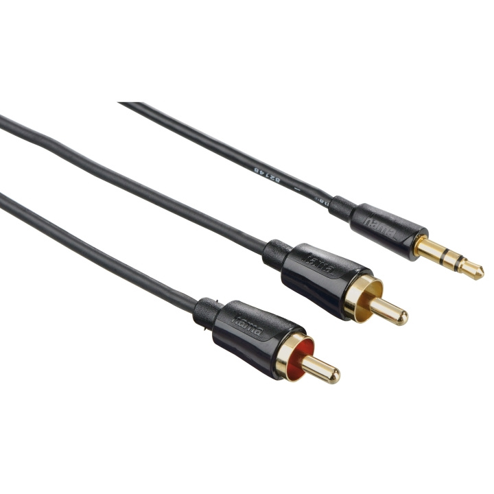 Hama Kabel Audio 3.5mm-2xRCA Flexislim Guld Svart 1.5m i gruppen Elektronikk / Kabler og adaptere / RCA / Kabler hos TP E-commerce Nordic AB (C18518)