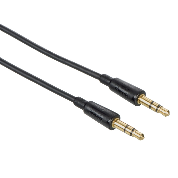 Hama Kabel Audio 3.5mm-3.5mm Flexislim Guld Svart 1.5m i gruppen Elektronikk / Kabler og adaptere / Lyd analog / 3,5 mm hos TP E-commerce Nordic AB (C18526)