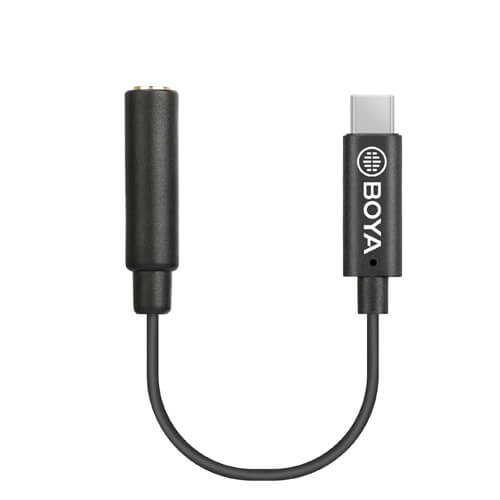 BOYA Mikrofondapter USB-C - 3.5mm BY-K4 Han - Hun TRS i gruppen Elektronikk / Lyd & Bilde / Hodetelefoner & Tilbehør / Tilbehør hos TP E-commerce Nordic AB (C18541)