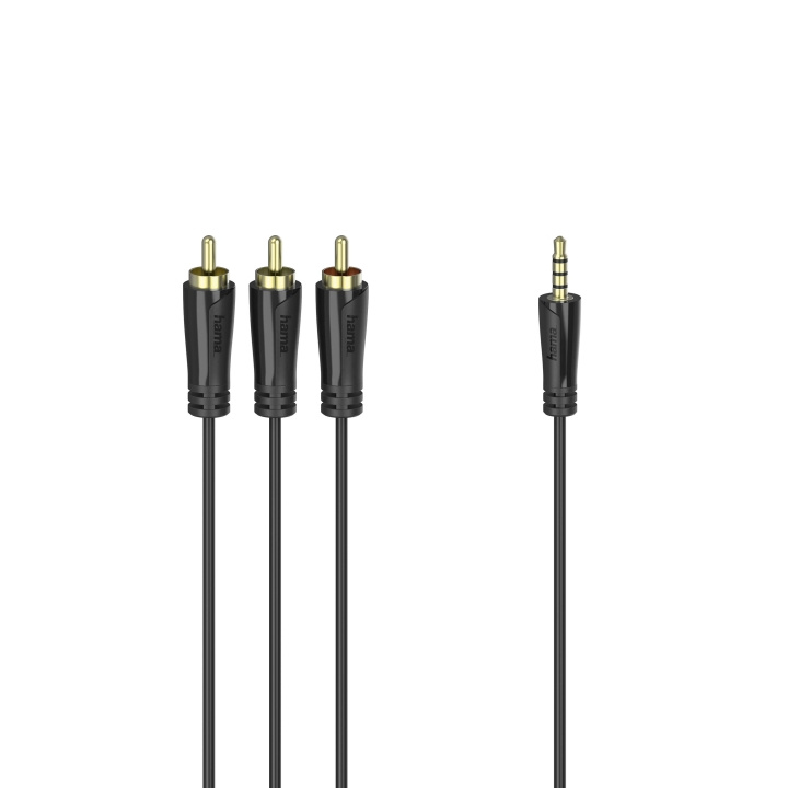 Hama Kabel 4pin 3.5mm-3xRCA Guld Svart 1.5m i gruppen Elektronikk / Kabler og adaptere / RCA / Kabler hos TP E-commerce Nordic AB (C18634)