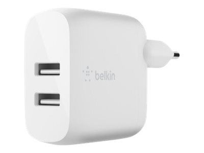Belkin 2x USB Väggladdare 12W i gruppen SMARTTELEFON & NETTBRETT / Ladere og Kabler / Vegglader / Vegglader USB hos TP E-commerce Nordic AB (C18862)