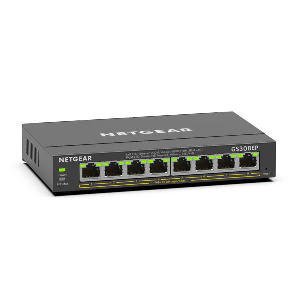 Netgear 8PT GE PLUS SWCH W/ POE+ i gruppen Datautstyr / Nettverk / Switcher hos TP E-commerce Nordic AB (C19398)