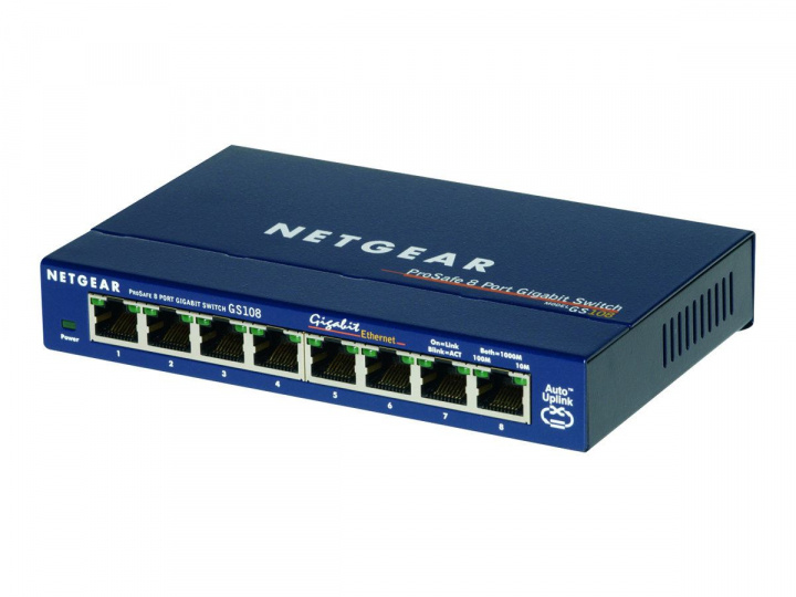 Netgear GS108GE 8Port 1000T switch i gruppen Datautstyr / Nettverk / Switcher / 10/100/1000Mbps hos TP E-commerce Nordic AB (C19430)