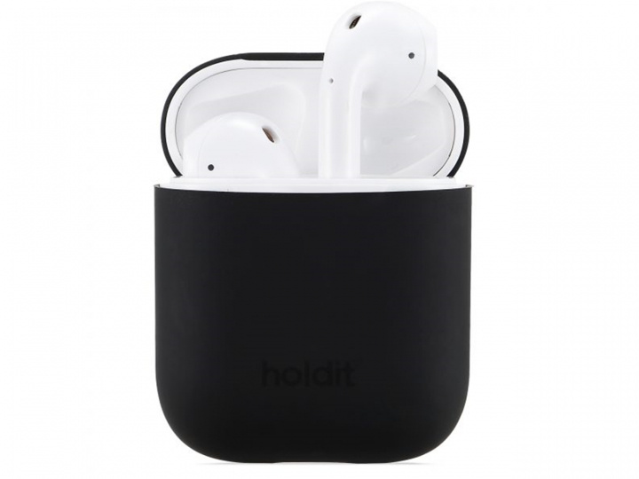 Holdit Nygård Silikonetui - Etui for Airpods, Blush Black i gruppen Elektronikk / Lyd & Bilde / Hodetelefoner & Tilbehør / Tilbehør hos TP E-commerce Nordic AB (C20094)