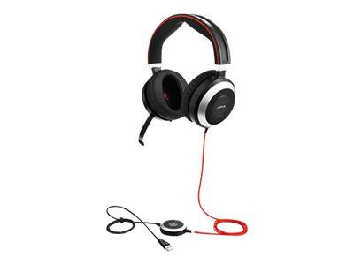 Jabra Evolve 80 Ms Stereohodesett i gruppen Datautstyr / Datamaskin Tilbehør / Headset hos TP E-commerce Nordic AB (C20223)