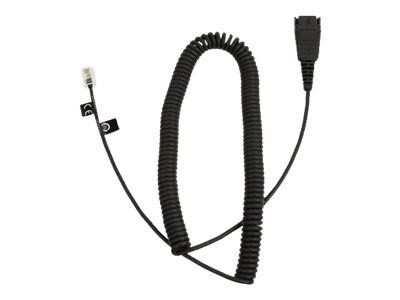 Jabra Office, spiralledning for hodesete 2 m, svart i gruppen Elektronikk / Lyd & Bilde / Fast telefoni / Bord- og veggtelefoner hos TP E-commerce Nordic AB (C20295)