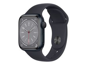 Apple Watch Ser 8 GPS 41mm Midnight Alu Case Midnight Sport Band - i gruppen SPORT, FRITID & HOBBY / Smartwatch og Aktivitetsmålere / Smartwatches hos TP E-commerce Nordic AB (C21345)