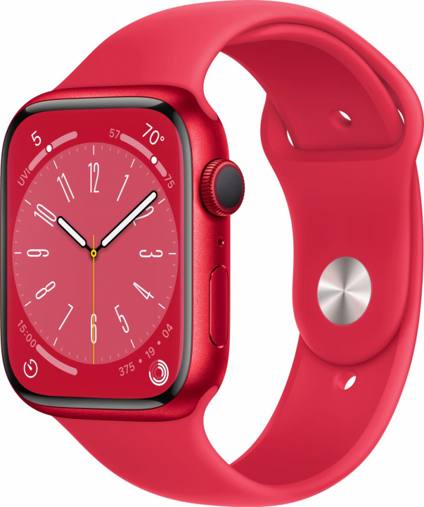 Apple Watch Ser 8 GPS 45mm (PRODUCT)RED Alu Case (PRODUCT)RED Spor i gruppen SMARTTELEFON & NETTBRETT / Trening, hjem og fritid / Apple Watch og tilbehør / Apple Watch hos TP E-commerce Nordic AB (C21347)