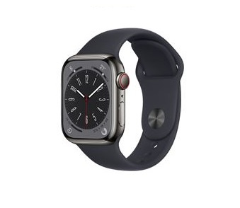Apple Watch Ser 8 GPS+Cell 41mm Graphite Stainless Steel Case Midn i gruppen SMARTTELEFON & NETTBRETT / Trening, hjem og fritid / Apple Watch og tilbehør / Apple Watch hos TP E-commerce Nordic AB (C21352)