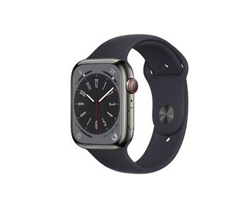 Apple Watch Ser 8 GPS+Cell 45mm Graphite Stainless Steel Case Midn i gruppen SMARTTELEFON & NETTBRETT / Trening, hjem og fritid / Apple Watch og tilbehør / Apple Watch hos TP E-commerce Nordic AB (C21358)