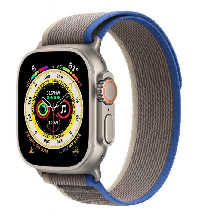 Apple Watch Ultra GPS + Cell 49mm Blue/Gray Trail Loop M/L i gruppen SMARTTELEFON & NETTBRETT / Trening, hjem og fritid / Apple Watch og tilbehør / Apple Watch hos TP E-commerce Nordic AB (C21367)