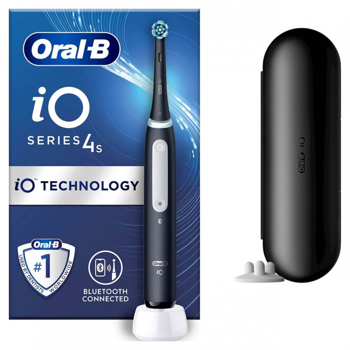 Oral-B iO4s Matt Black i gruppen HELSE OG SKJØNNHET / Munnpleie / Elektriske tannbørster hos TP E-commerce Nordic AB (C21482)