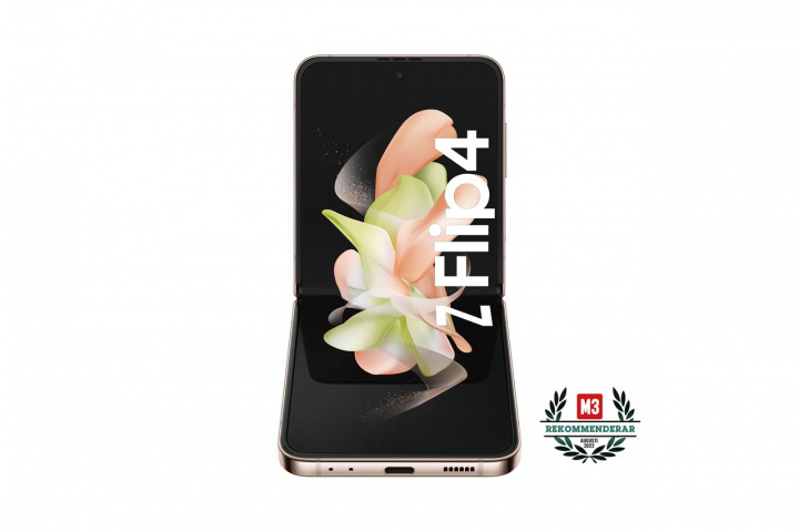 Samsung Galaxy Z Flip4 5G 128 GB rosa gull i gruppen SMARTTELEFON & NETTBRETT / Mobiltelefoner & smartphones hos TP E-commerce Nordic AB (C21848)