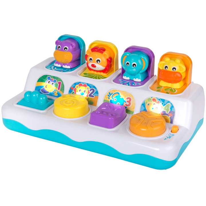 Playgro Pop Up Jungle Pals med musikk og lys i gruppen LEKER, BARN OG BABY / Babyleker (0-3 år) / Aktivitetsleker hos TP E-commerce Nordic AB (C22149)
