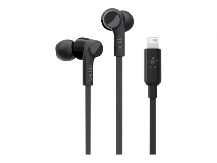 Belkin Soundform-hodetelefoner med Lightning-kontakt, svart i gruppen Elektronikk / Lyd & Bilde / Hodetelefoner & Tilbehør / Hodetelefoner hos TP E-commerce Nordic AB (C22221)