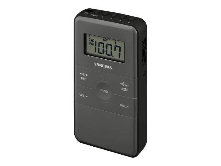 Sangean DT-140 Lommeradio inkl. hodetelefoner, svart/grå i gruppen Elektronikk / Lyd & Bilde / Hjemmekino, HiFi og bærbar / Radio & Vekkerklokker / Radio hos TP E-commerce Nordic AB (C22362)