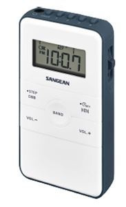 Sangean DT-140 Lommeradio inkl. hodetelefoner, hvit/blå i gruppen Elektronikk / Lyd & Bilde / Hjemmekino, HiFi og bærbar / Radio & Vekkerklokker / Radio hos TP E-commerce Nordic AB (C22363)