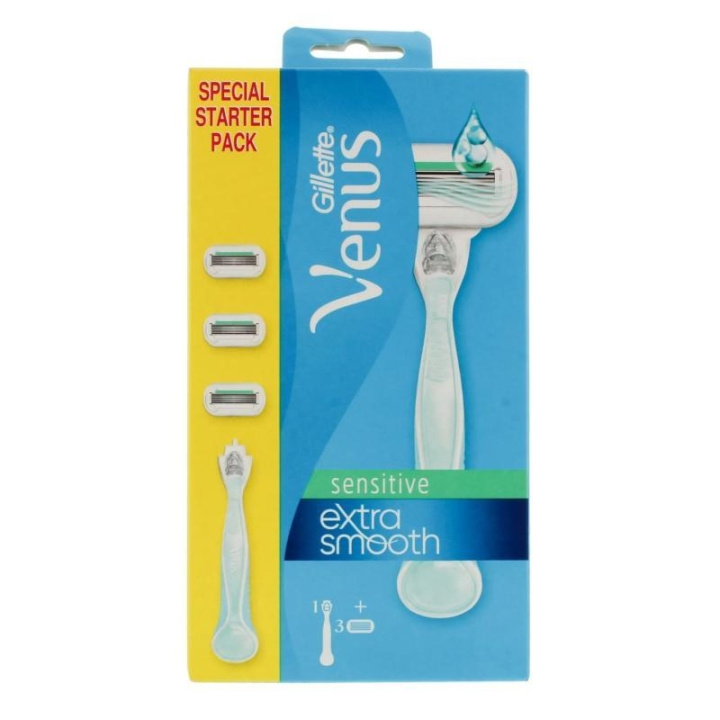 Gillette Venus Sensitive Extra Smooth Startpakke i gruppen HELSE OG SKJØNNHET / Hår & styling / Barbering og trimming / Barberhøvler og tilbehør hos TP E-commerce Nordic AB (C22987)