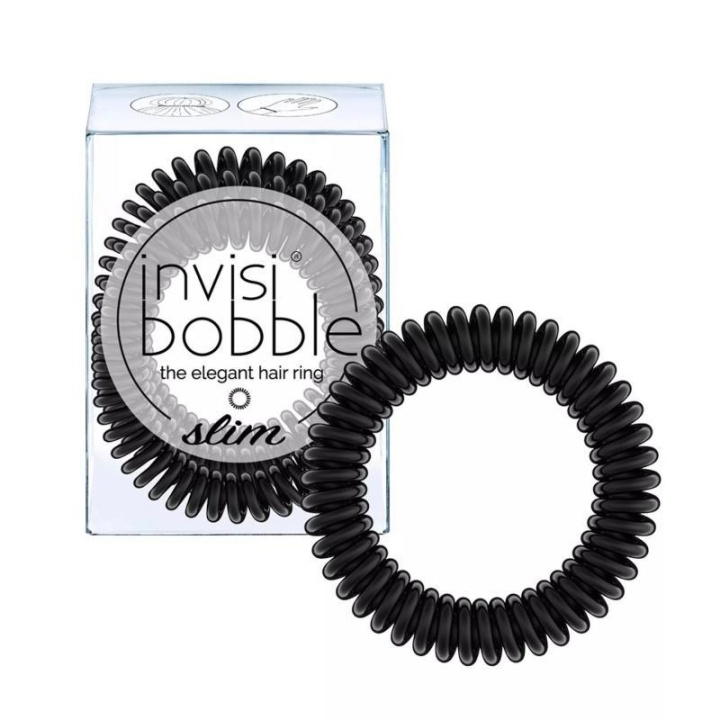 Invisibobble Slim True Black 3-pack i gruppen HELSE OG SKJØNNHET / Hår & styling / Hårtilbehør hos TP E-commerce Nordic AB (C23031)