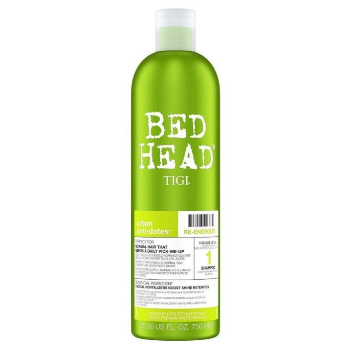 TIGI Bed Head Re-energize Shampoo 750ml i gruppen HELSE OG SKJØNNHET / Hår & styling / Hårpleie / Sjampo hos TP E-commerce Nordic AB (C23045)