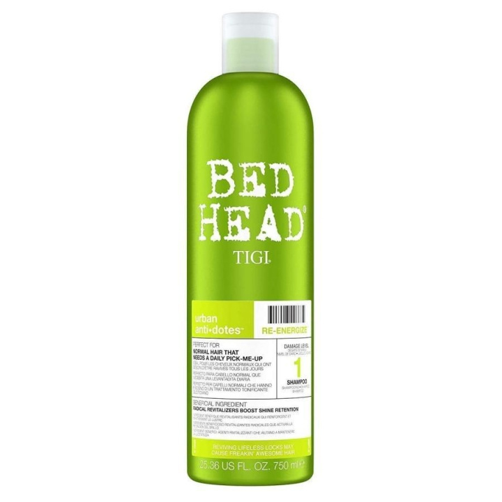 TIGI Bed Head Re-energise Shampoo 750 ml i gruppen HELSE OG SKJØNNHET / Hår & styling / Hårpleie / Sjampo hos TP E-commerce Nordic AB (C23045)