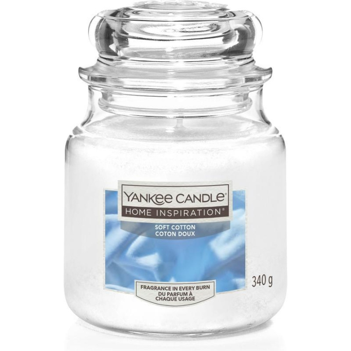 Yankee Candle Home Inspiration Medium Soft Cotton 340g i gruppen HELSE OG SKJØNNHET / Duft og parfyme / Andre dufter / Duftlys hos TP E-commerce Nordic AB (C23058)