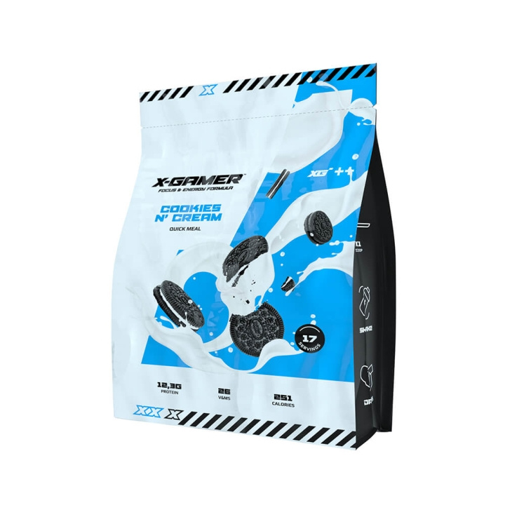 X-GAMER Quick Meal Cookies & Cream 1190 gram i gruppen Datautstyr / GAMING / Energidrikke for gamere hos TP E-commerce Nordic AB (C23626)