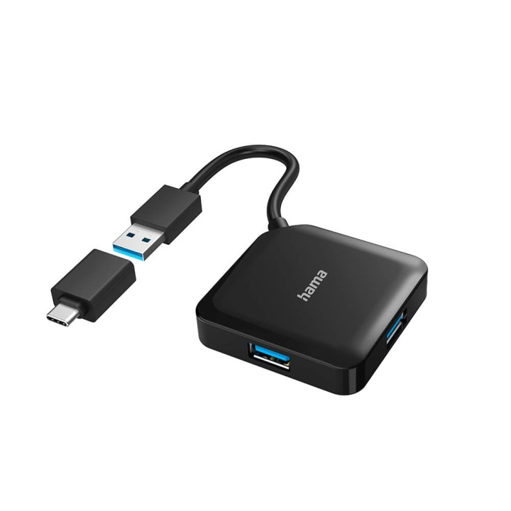 Hama Hub USB/USB-C 1:4 1,5 Gbit/s i gruppen Datautstyr / Datamaskin Tilbehør / USB-Hubs hos TP E-commerce Nordic AB (C23637)