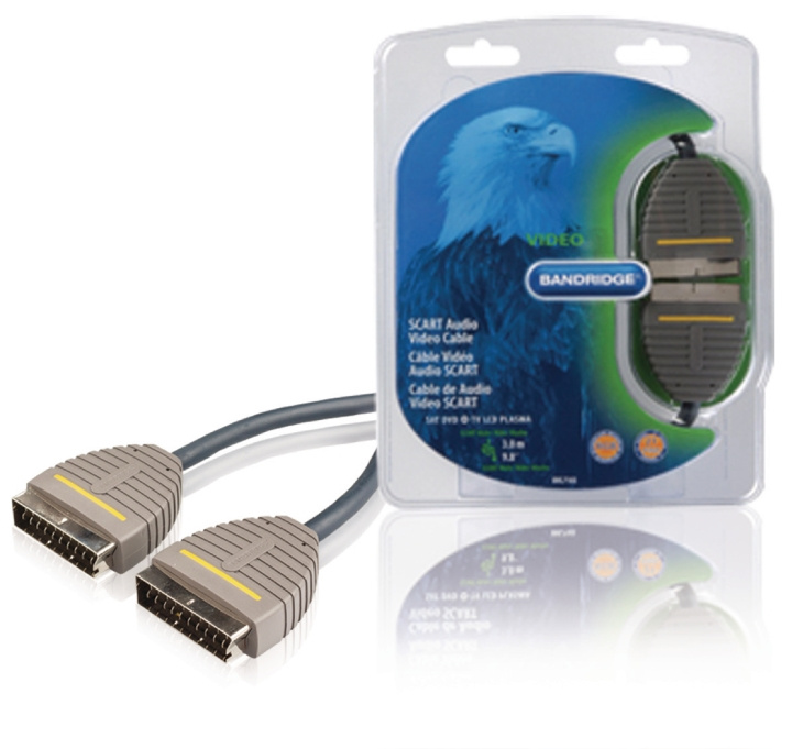 Bandridge SCART-Kabel SCART Han - SCART Han 3.00 m Blå i gruppen Elektronikk / Kabler og adaptere / Scart hos TP E-commerce Nordic AB (C23661)