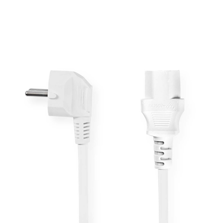 Nedis Strømkabel | Jordet kontakt han | IEC-320-C13 | Vinklet | Rett | Nikkel belagt | 10.0 m | Rund | PVC | Hvit | Boks i gruppen Datautstyr / Kabler og adaptere / Intern / Strømkabler og adaptere hos TP E-commerce Nordic AB (C23689)