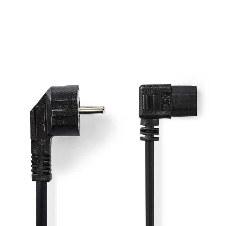 Nedis Strømkabel | Jordet kontakt han | IEC-320-C13 | Vinklet | Vinklet | Nikkel belagt | 5.00 m | Rund | PVC | Sort | Konvolutt i gruppen Datautstyr / Kabler og adaptere / Intern / Strømkabler og adaptere hos TP E-commerce Nordic AB (C23694)