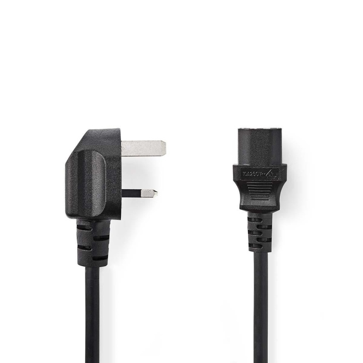 Nedis Strømkabel | UK Han | IEC-320-C13 | Vinklet | Rett | Nikkel belagt | 3.00 m | Rund | PVC | Sort | Konvolutt i gruppen Datautstyr / Kabler og adaptere / Intern / Strømkabler og adaptere hos TP E-commerce Nordic AB (C23706)