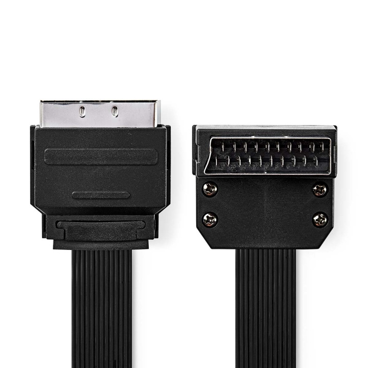 Nedis SCART-kabel | SCART Hann | SCART Hann | Nikkel belagt | 480p | 2.00 m | Flatt | PVC | Sort | Konvolutt i gruppen Elektronikk / Kabler og adaptere / Scart hos TP E-commerce Nordic AB (C23746)