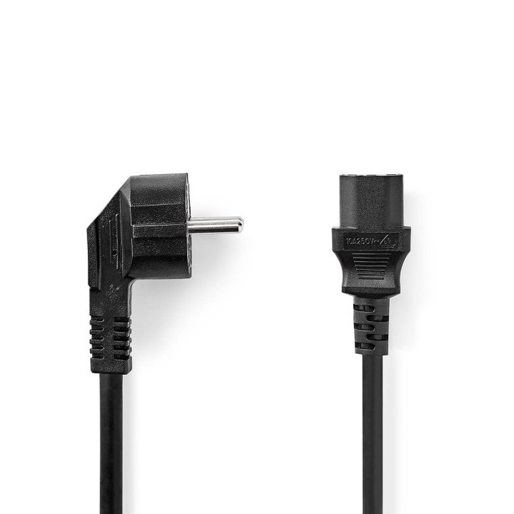 Nedis Strømkabel | Jordet kontakt han | IEC-320-C13 | Vinklet | Rett | Nikkel belagt | 2.00 m | Rund | PVC | Sort | Boks i gruppen Datautstyr / Kabler og adaptere / Intern / Strømkabler og adaptere hos TP E-commerce Nordic AB (C23791)