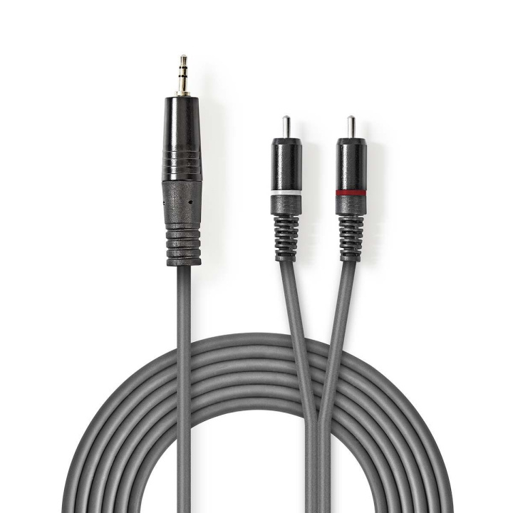 Nedis Stereo lydkabel | 3.5 mm Han | 2x RCA Han | Nikkel belagt | 1.50 m | Rund | Mørk Grå | Pappetui i gruppen Elektronikk / Lyd & Bilde / Høyttalere & tilbehør / Tilbehør hos TP E-commerce Nordic AB (C23807)