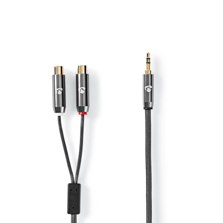 Nedis Stereo lydkabel | 3.5 mm Han | 2x RCA Hun | Gull belagt | 0.20 m | Rund | Grå / Gun Metal Grå | Deksel Vindusboks i gruppen Elektronikk / Lyd & Bilde / Høyttalere & tilbehør / Tilbehør hos TP E-commerce Nordic AB (C23855)