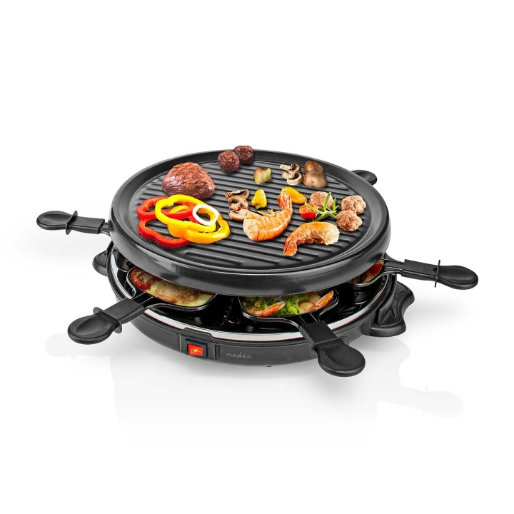 Nedis Gourmet / Raclette | Grille | 6 Personer | Stekespade | Non-stick belegg | Rund i gruppen HJEM, HUS OG HAGE / Husholdningsapparater / Øvrige husholdningsapparater hos TP E-commerce Nordic AB (C23905)