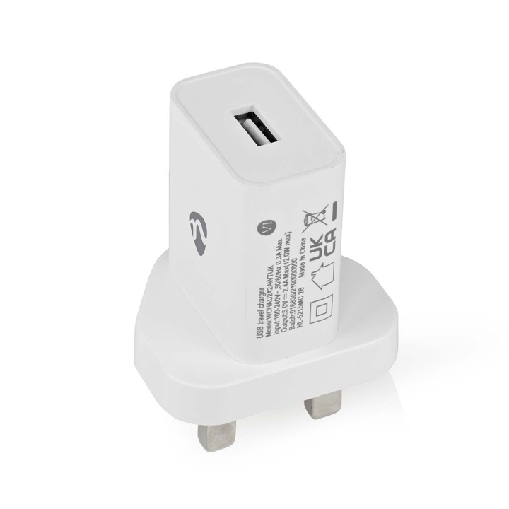 Nedis vegg lader | 12 W | Hurtigladefunksjon | 1x 2.4 A A | Antall utganger: 1 | USB-A | Single Voltage Output i gruppen HJEM, HUS OG HAGE / El og belysning / Reiseadaptere hos TP E-commerce Nordic AB (C23939)