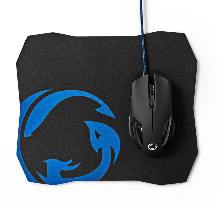 Nedis Gaming Mouse & Mouse Pad Set | Wired | 1200 / 2400 / 4800 / 7200 dpi | Justerbar DPI | Antall knapper: 6 | Right-Handed | 1.50 m | Uten Lighting i gruppen Datautstyr / GAMING / Mus hos TP E-commerce Nordic AB (C23963)