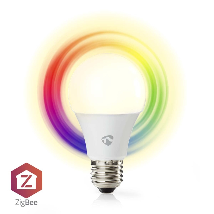 Nedis SmartLife Fullfarge LED-Pære | Zigbee 3.0 | E27 | 806 lm | 9 W | RGB / Varm til avkjølt hvitt | 2200 - 6500 K | Android™ / IOS | pære | 1 stk i gruppen HJEM, HUS OG HAGE / Smarthus / Smart belysning hos TP E-commerce Nordic AB (C23987)