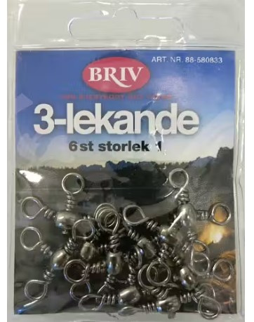 3-lekande storlek 1 6 st, 1/20 i gruppen SPORT, FRITID & HOBBY / Friluftsliv / Fiskeutstyr og tilbehør hos TP E-commerce Nordic AB (C24291)