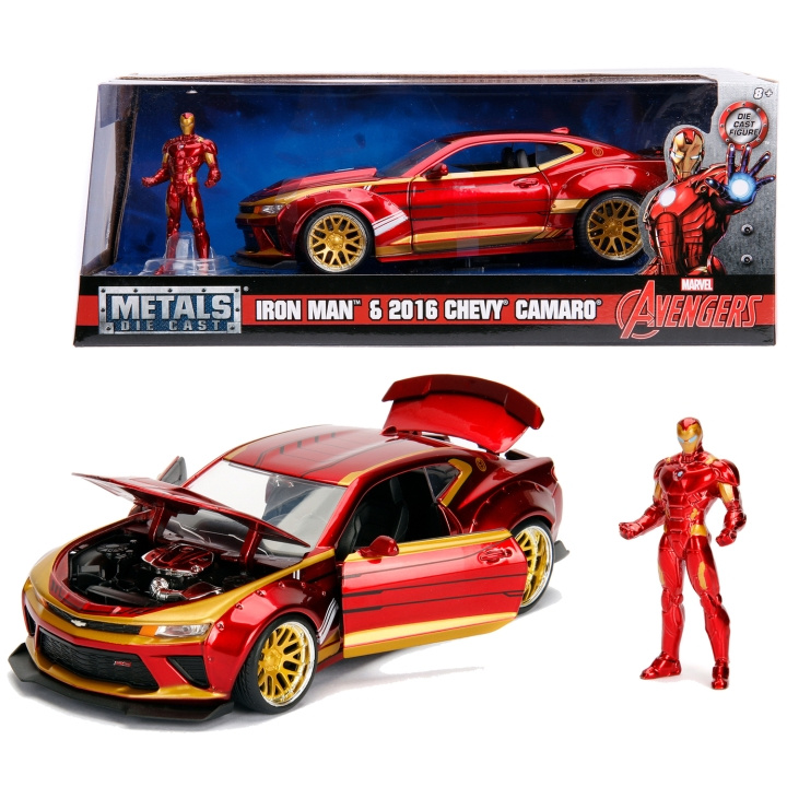 Jada Toys Marvel Ironman 2016 Chevy Camaro SS med Figur 1:24 i gruppen LEKER, BARN OG BABY / Leker / Lekebiler hos TP E-commerce Nordic AB (C24933)