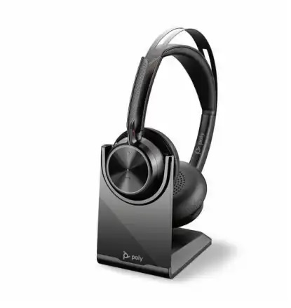 Poly Voyager Focus 2 UC, Stereo, MS, W Stand i gruppen Datautstyr / Datamaskin Tilbehør / Headset hos TP E-commerce Nordic AB (C25120)