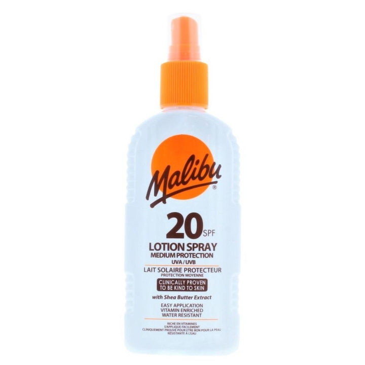 Malibu Lotion Spray SPF 20 200ml i gruppen HELSE OG SKJØNNHET / Hudpleie / Soling / Solkrem hos TP E-commerce Nordic AB (C25250)