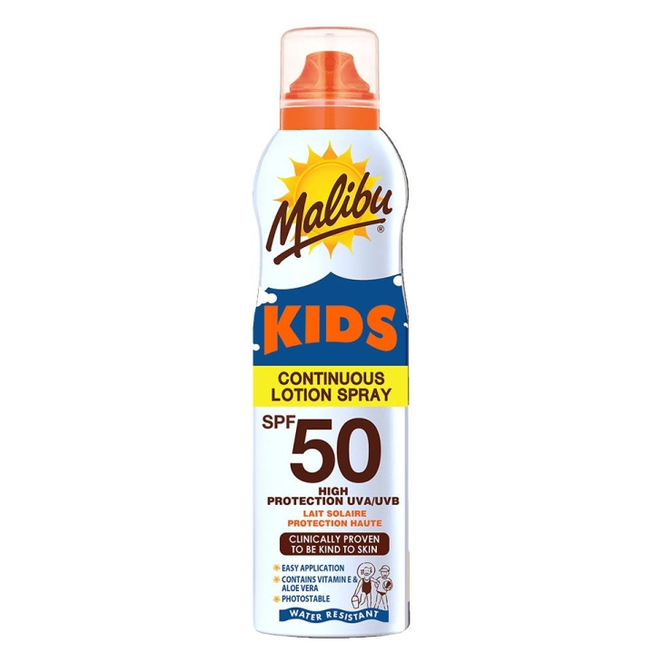 Malibu Sun Kids Continuous Lotion Spray SPF50 175 ml i gruppen HELSE OG SKJØNNHET / Hudpleie / Soling / Solkrem hos TP E-commerce Nordic AB (C25256)