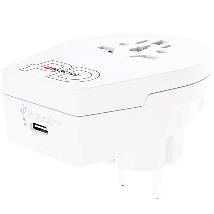 SKROSS C20PD reiseadapter Europa USB-C PD 20W i gruppen HJEM, HUS OG HAGE / El og belysning / Reiseadaptere hos TP E-commerce Nordic AB (C25283)