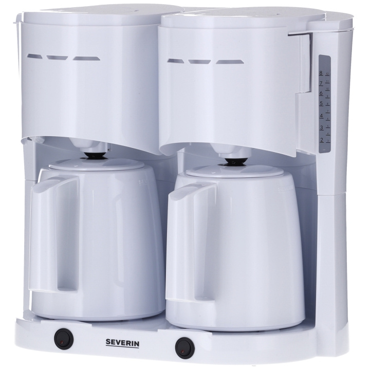 Severin Dobbel termokannebrygger KA9314 1000W hvit i gruppen HJEM, HUS OG HAGE / Husholdningsapparater / Kaffe og espresso / Termostraktere hos TP E-commerce Nordic AB (C25363)